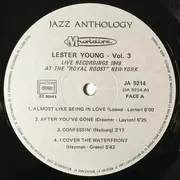 LP - Lester Young - Vol. 3 - Live Recording - 1949 / Royal Roost New-York City