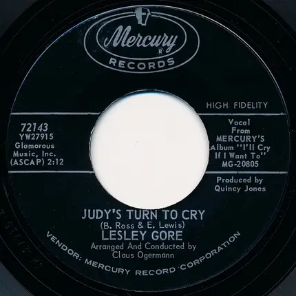 Lesley Gore - Judy's Turn To Cry