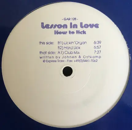 Lesson In Love - How To Lick