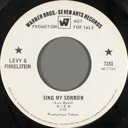 Levy & Finkelstein - Sing My Sorrow
