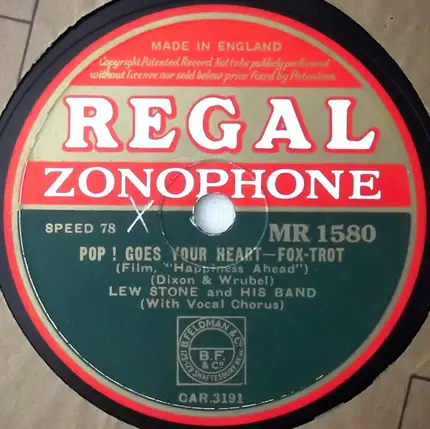Lew Stone And His Band - Pop! Goes Your Heart / Beauty Must Be Loved