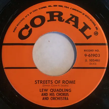 Lew Quadling And His Chorus And Orchestra - Streets Of Rome / The Dirty Boogie