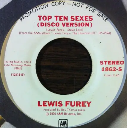 Lewis Furey - Top Ten Sexes (Disco Version)