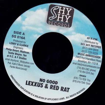 Lexxus & Red Rat / Lexxus - No Good / Live Like A King