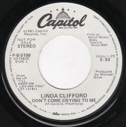 Linda Clifford - Don't Come Crying To Me