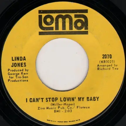 Linda Jones - Hypnotized / I Can't Stop Lovin' My Baby
