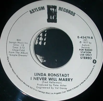 Linda Ronstadt - I Never Will Marry