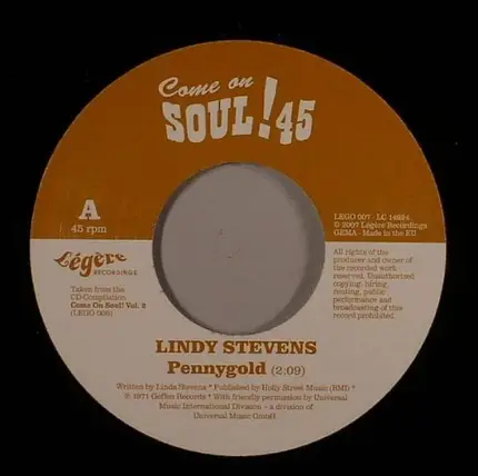 Lindy Stevens / The Originals - Pennygold / Don't Stop Now