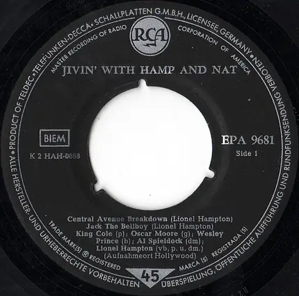 Lionel Hampton , Nat King Cole - Jivin' With Hamp And Nat