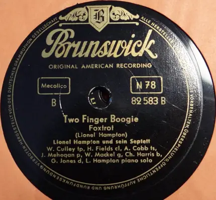 Lionel Hampton And His Orchestra / Lionel Hampton And His Septet - Flying Home / Two Finger Boogie