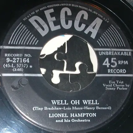 Lionel Hampton And His Orchestra - Pink Champagne / Well Oh Well