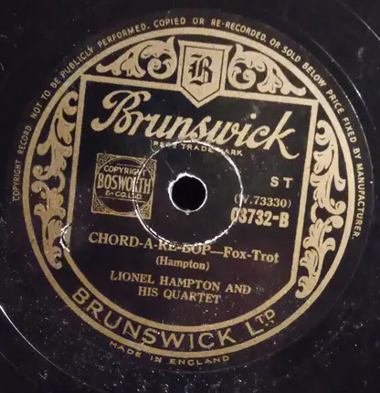 Lionel Hampton And His Quartet - Hamp's Salty Blues / Chord-A-Re-Bob