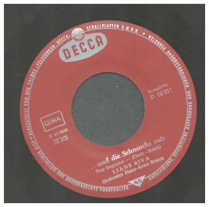 Liane Riva - Lebwohl, Ade und Aufwiedershen!/...und die Sehnsucht ruft