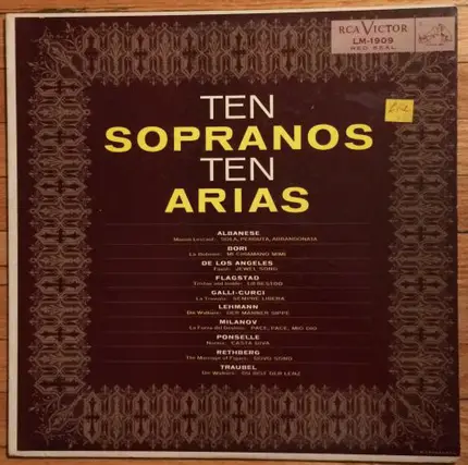 Licia Albanese / Lucrezia Bori / Victoria De Los Angeles / Kirsten Flagstad / Amelita Galli-Curci / - Ten Sopranos / Ten Arias