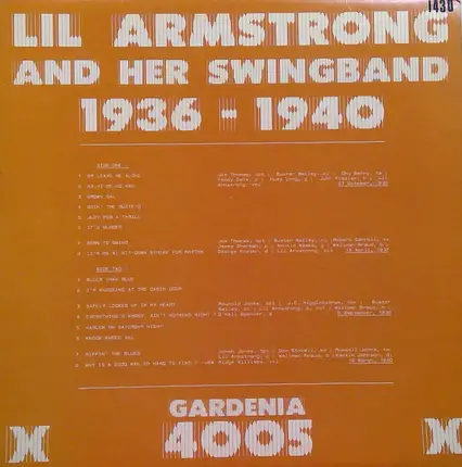 Lil Armstrong And Her Swing Band - 1936-1940