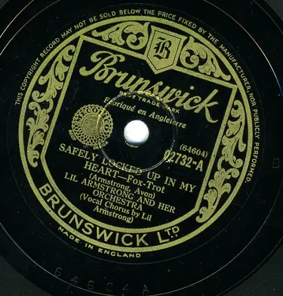Lil Armstrong And Her Swing Band - Safely Locked Up In My Heart / Harlem On Saturday Night