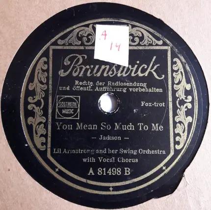 Lil Armstrong And Her Swing Band - Let's Call It Love / You Mean So Much To Me