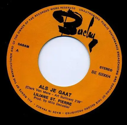 Liliane Saint-Pierre - Als Je Gaat