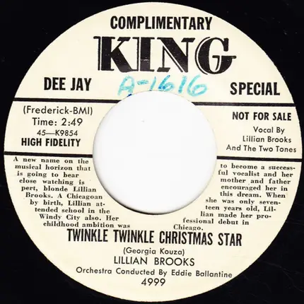 Lillian Brooks - Merry Christmas To Michael / Twinkle Twinkle Christmas Star