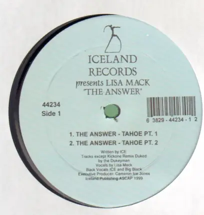 Lisa Mack - The Answer - Tahoe Pts. 1 & 2 / Kickone Remix / The Answer Tahoe Pt 2