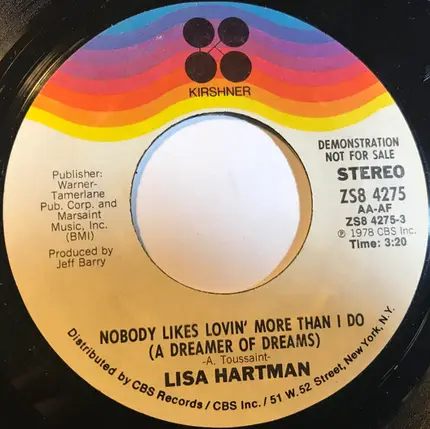 Lisa Hartman - Nobody Likes Lovin' More Than I Do (A Dreamer Of Dreams)