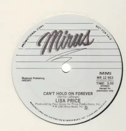 Lisa Price - Can't Hold It Forever