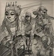 LP - Little Simz - A Curious Tale Of Trials + Persons - Black/White Split + Gold Spatter, booklet, insert