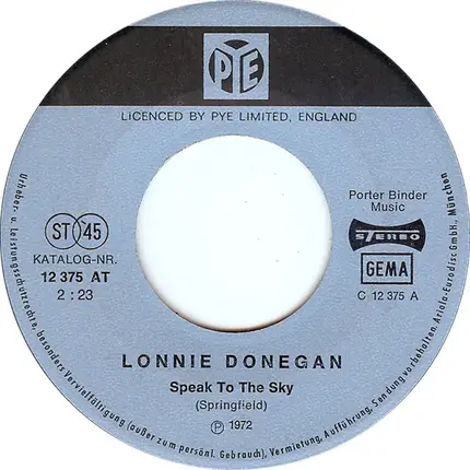 Lonnie Donegan - Speak To The Sky