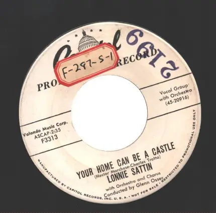 Lonnie Sattin - Trapped (In The Web Of Love) / Your Home Can Be A Castle