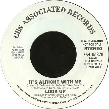Look Up - It's Alright With Me