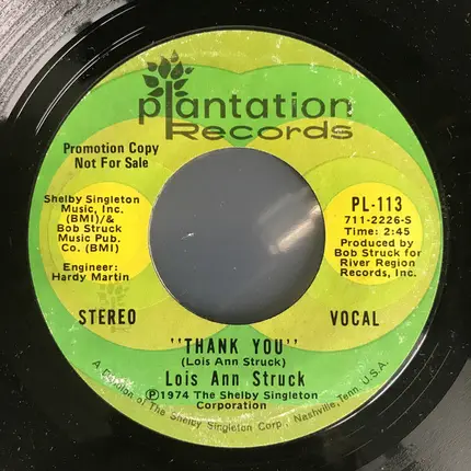 Lois Ann Struck - Thank You