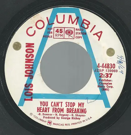 Lois Johnson - You Can't Stop My Heart From Breaking