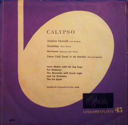 Loren Becker With The Zig Zags , Pat Mathews , The Monarchs With Enoch Light And His Orchestra , Th - Calypso