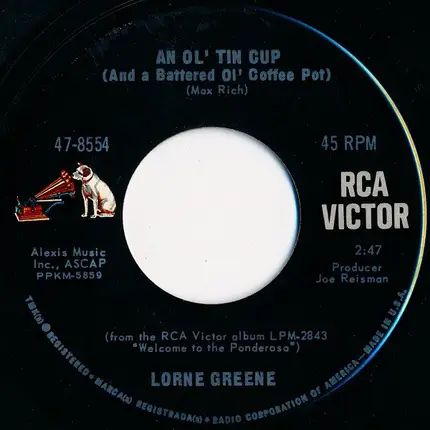 Lorne Greene - An Ol' Tin Cup / Sand