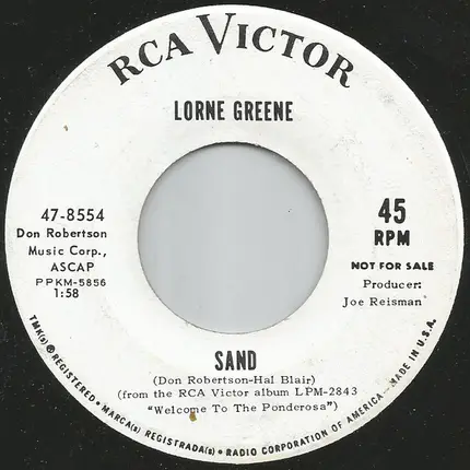Lorne Greene - An Ol' Tin Cup / Sand