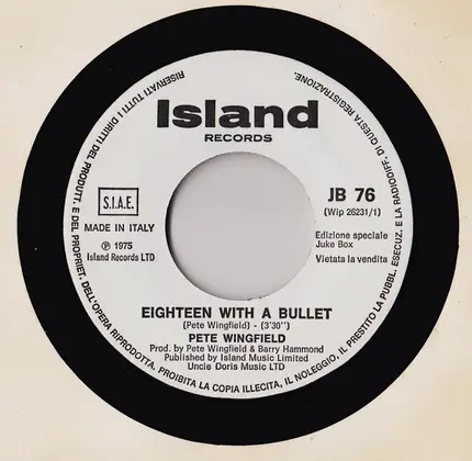 Los Calchakis / Pete Wingfield - Recuerdo / Eighteen With A Bullet