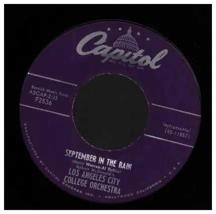 Los Angeles City College Orchestra - Cream Puff / September In The Rain