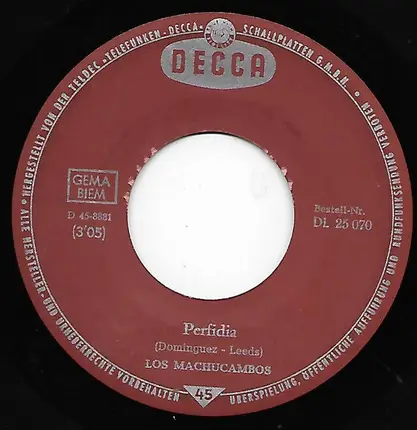 Los Machucambos - Adios / Perfidia