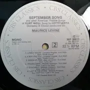 LP - Lotte Lenya - September Song And Other American Theatre Songs Of Kurt Weill