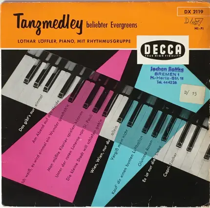 Lothar Löffler Mit Rhythmusgruppe - Tanzmedley Beliebter Evergreens