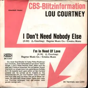 Lou Courtney - I Don't Need Nobody Else