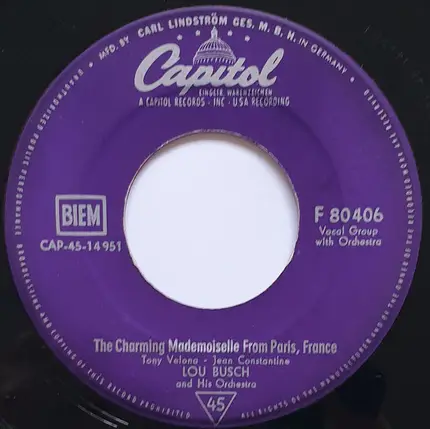 Lou Busch & His Orchestra - Zambezi / The Charming Mademoiselle From Paris, France