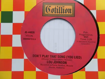 Lou Johnson - Don't Play That Song (You Lied) / People In Love