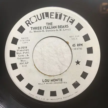 Lou Monte - The Three Italian Bears / Come Prima