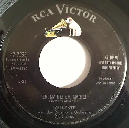 Lou Monte - The Sheik Of Araby / Eh, Marie! Eh, Marie!