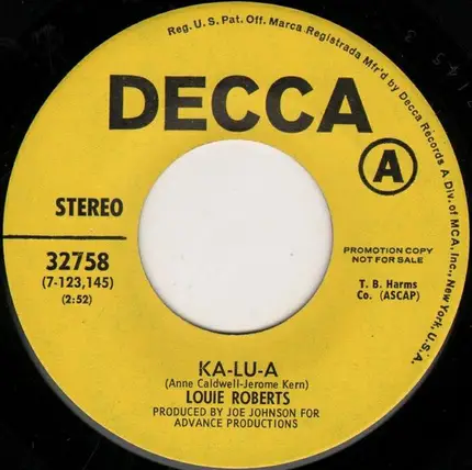 Louie Roberts - Ka-Lu-A
