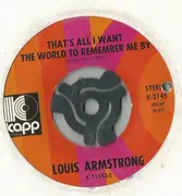 7'' - Louis Armstrong - Hello, Dolly! / That's All I Want The World To Remember Me By