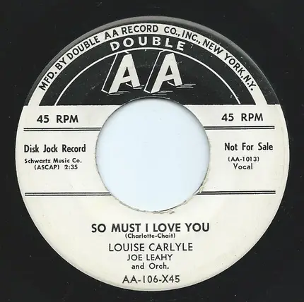 Louise Carlyle - So Must I Love You