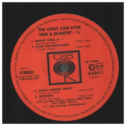 Louis Van Dyke Trio & The Louis Van Dyke Quartet - 3/4