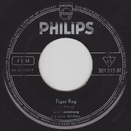 Louis Armstrong And His All-Stars - Tiger Rag / Der Treue Husar (The Faithful Husar)